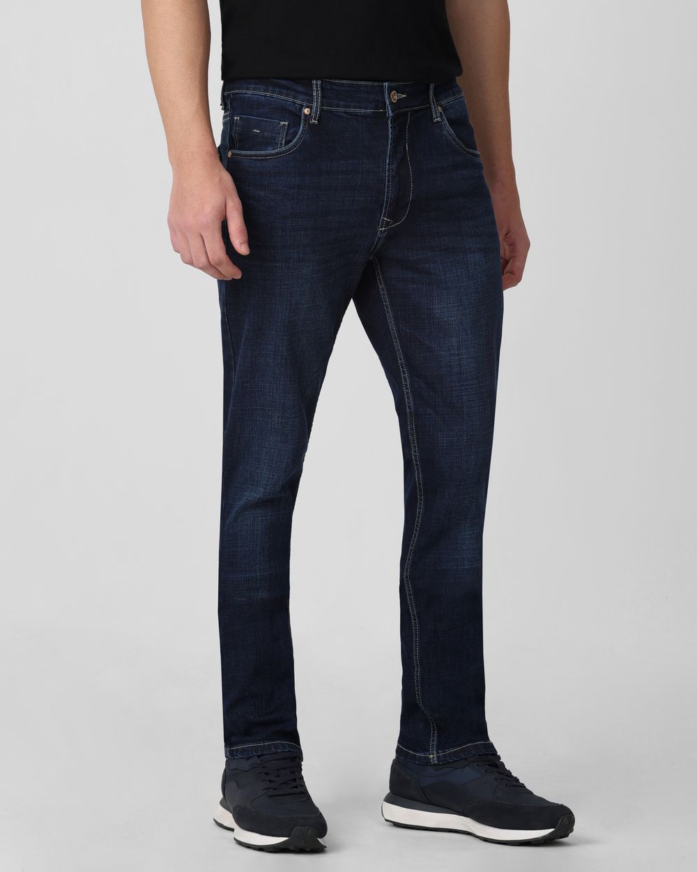 Dark Indigo Blue Straight Fit Originals Stretch Jeans