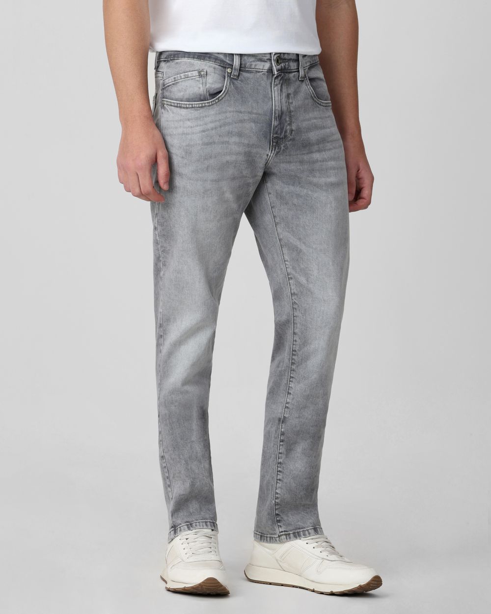 Light Grey Straight Fit Originals Stretch Jeans