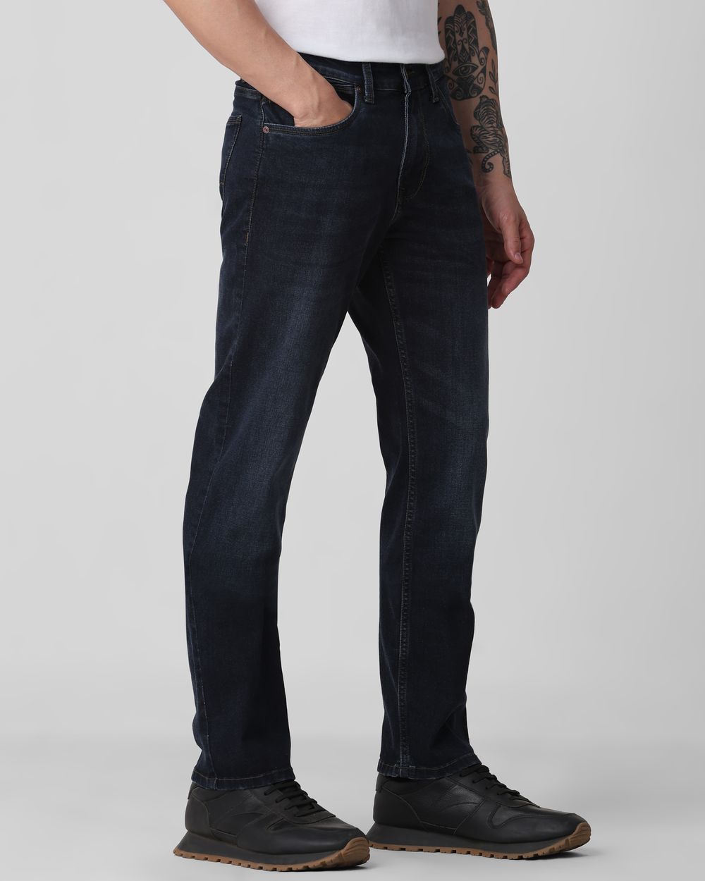 Blue Black Relaxed Straight Fit Originals Stretch Jeans
