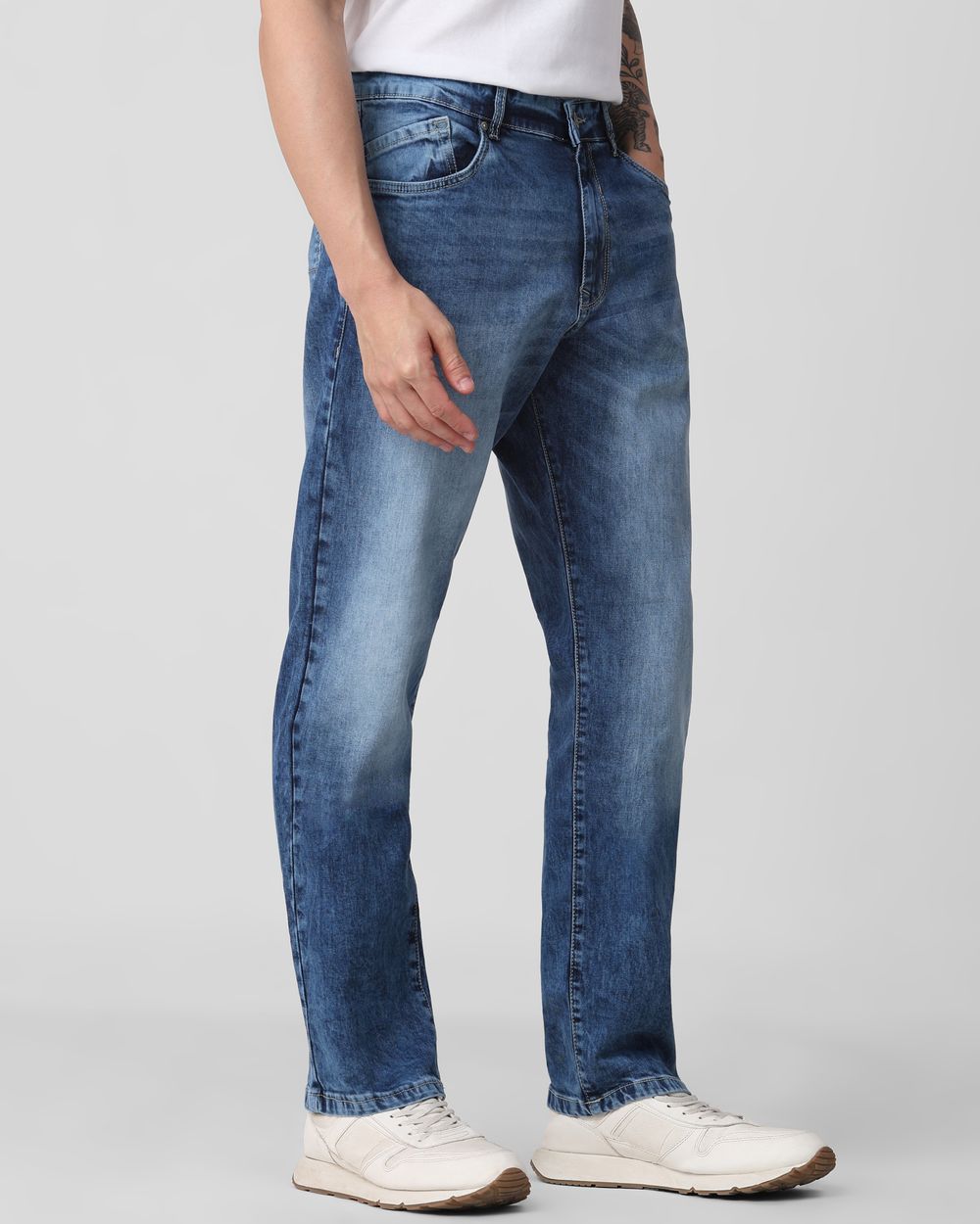 Mid Blue Loose Fit Originals Stretch Jeans