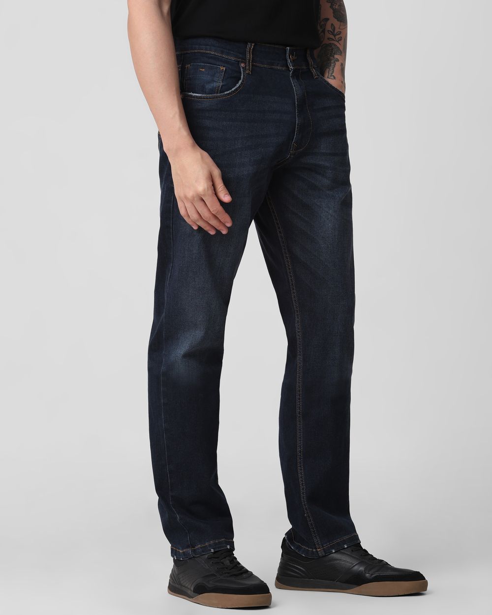 Blue Black Loose Fit Originals Stretch Jeans