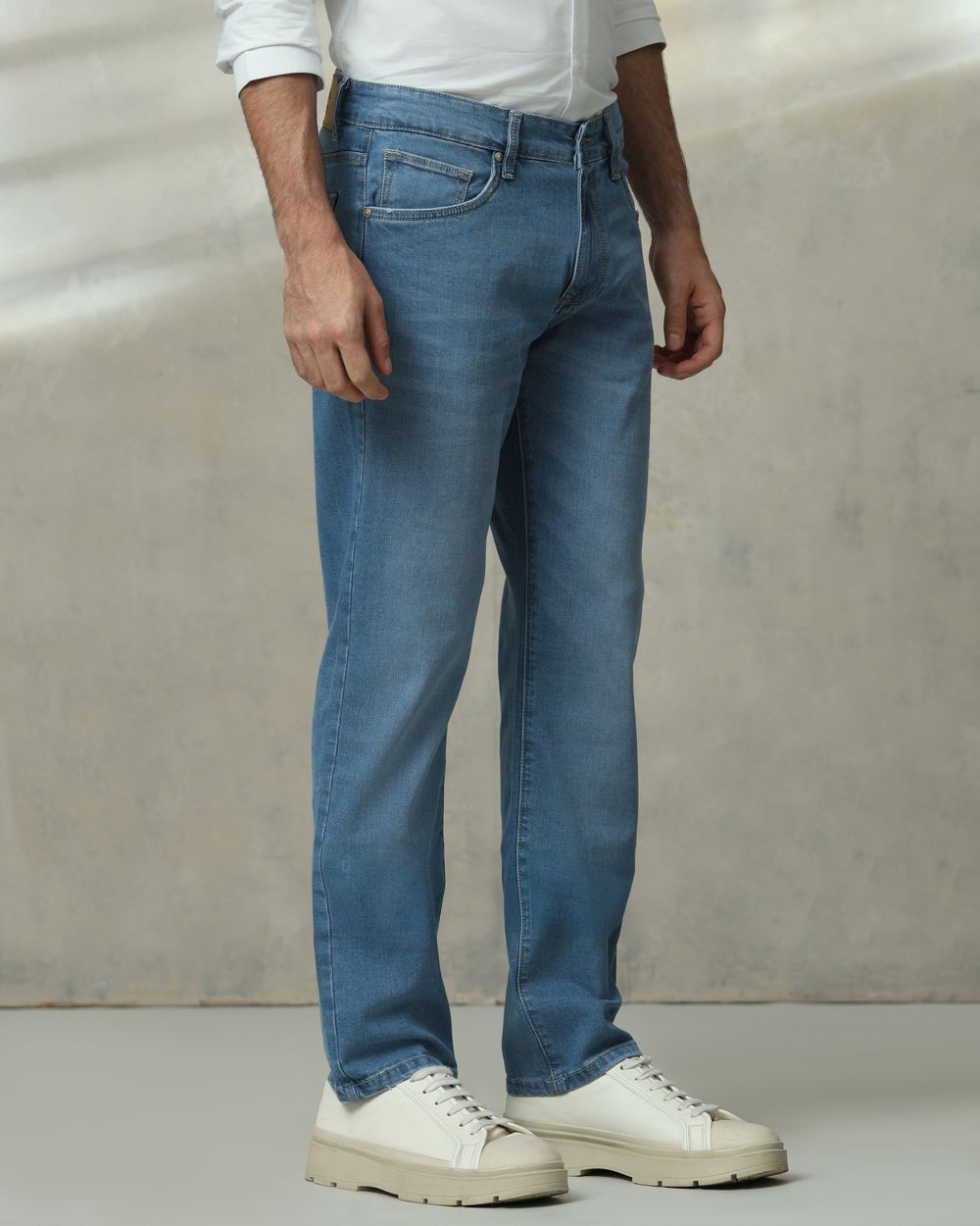 Mid Blue Straight Fit Jeans