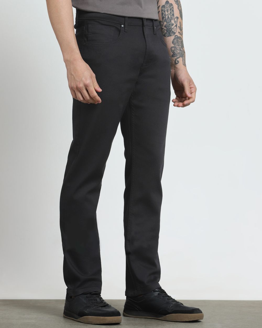 Jet Black Straight Fit Jeans