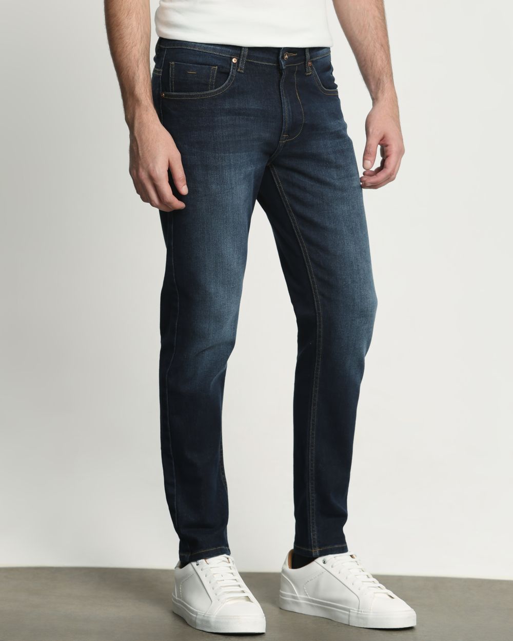 Blue Black Ankle Length Jeans