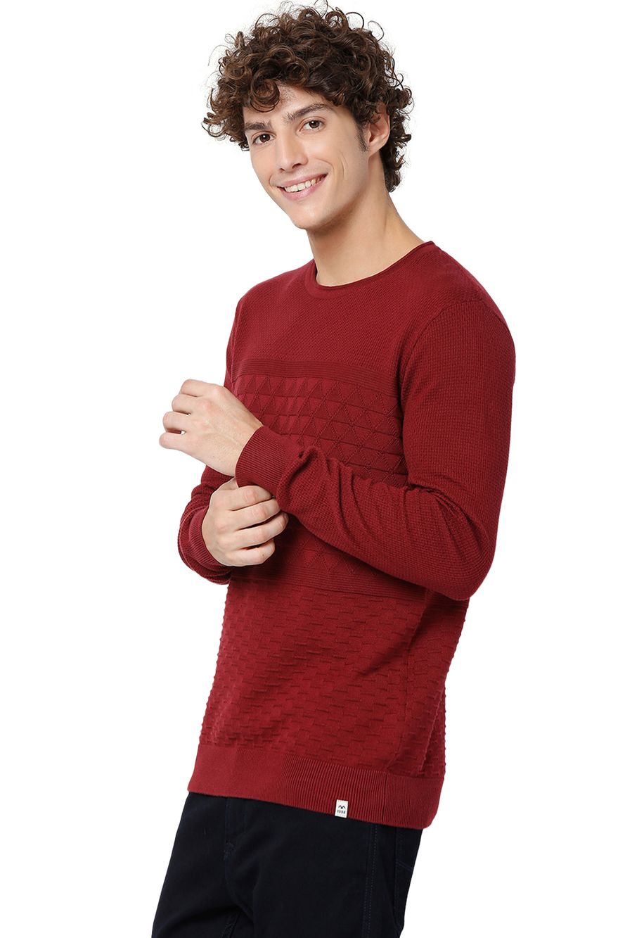 Jacquard Knit Cotton Sweater