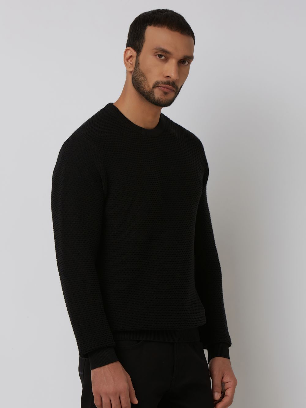 Textured Slim Fit Sweater