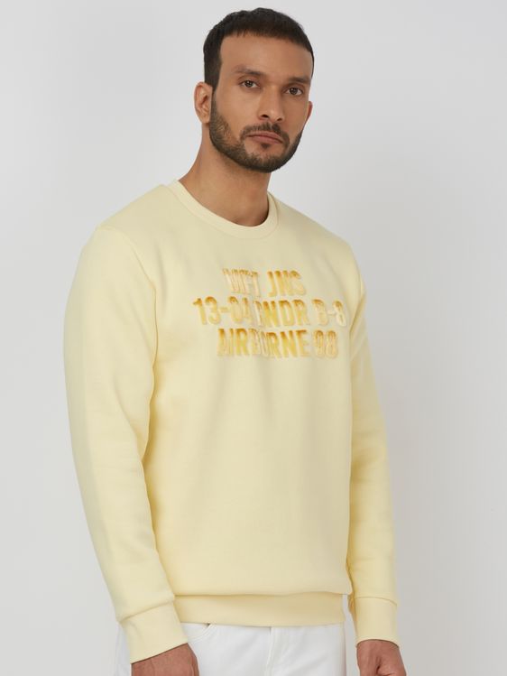 Buy Light Yellow Slim Fit Sweatshirt Online at Muftijeans