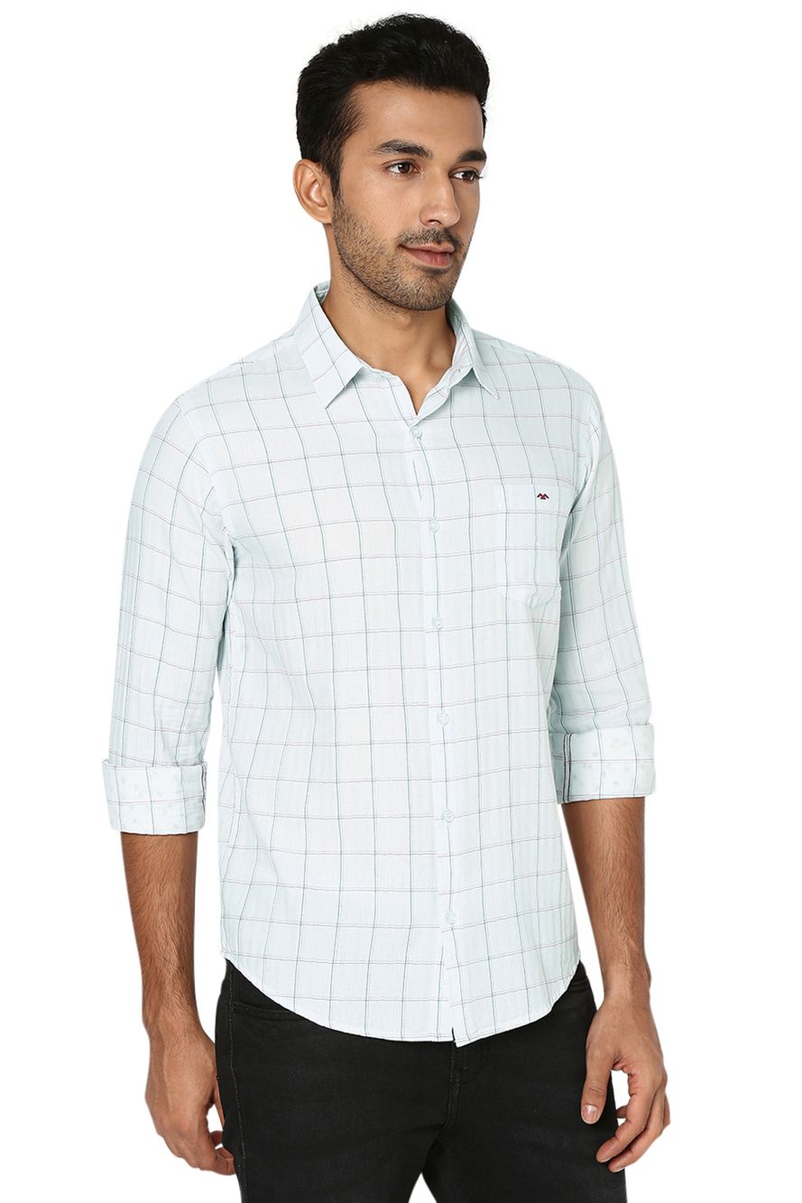 White & Red Grid Check Shirt