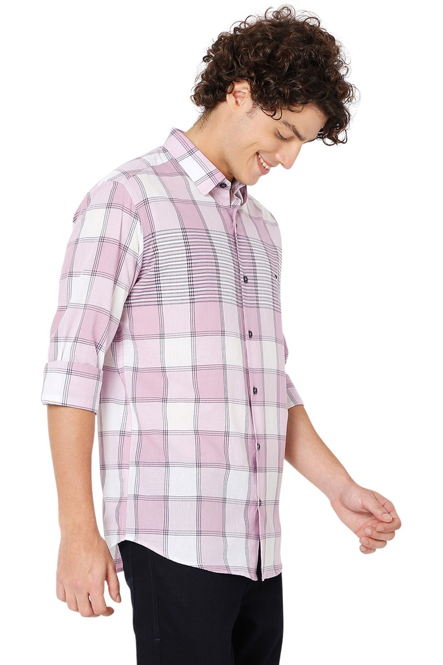 Pink & White Placement Check Shirt