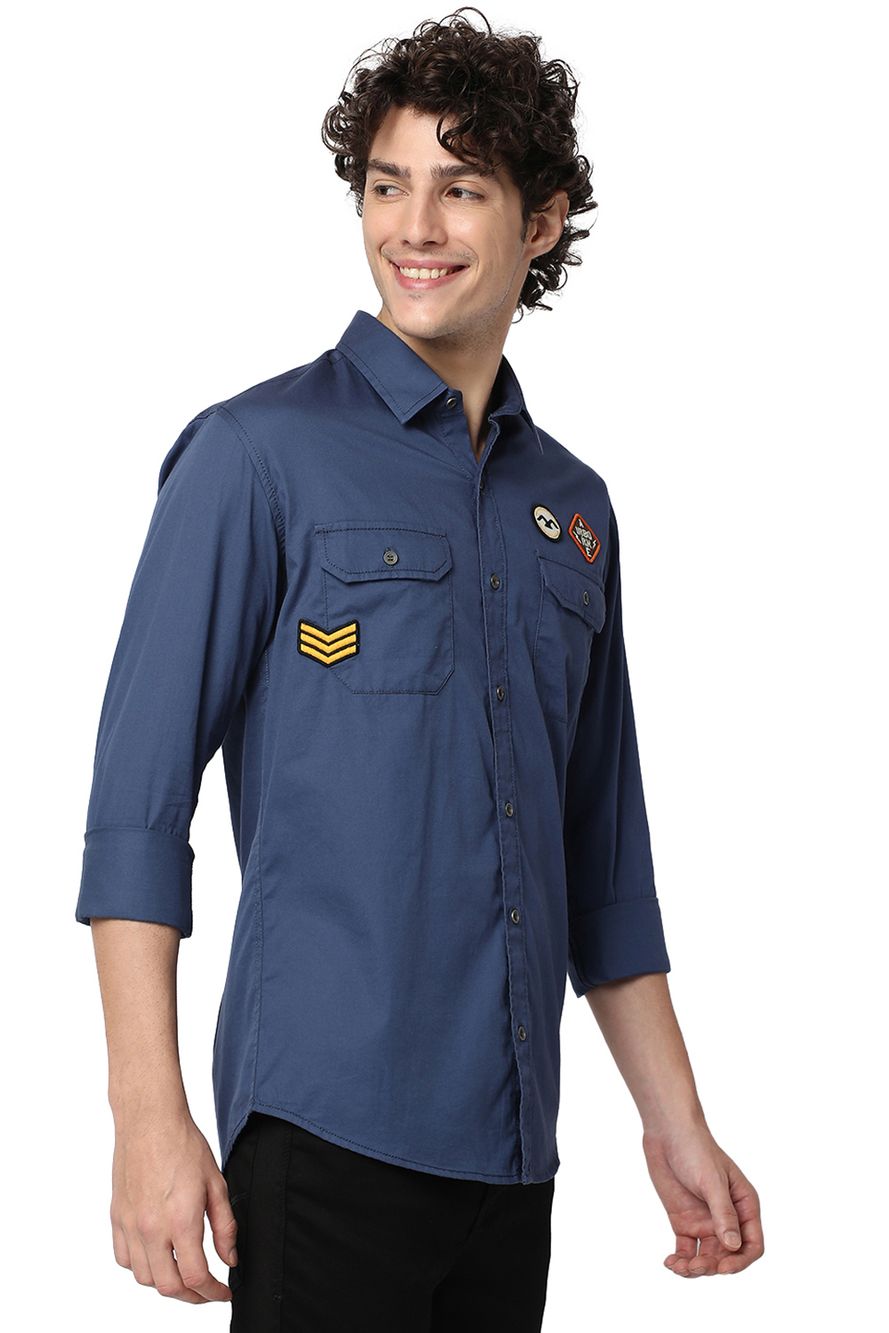 Navy Badged Shirt