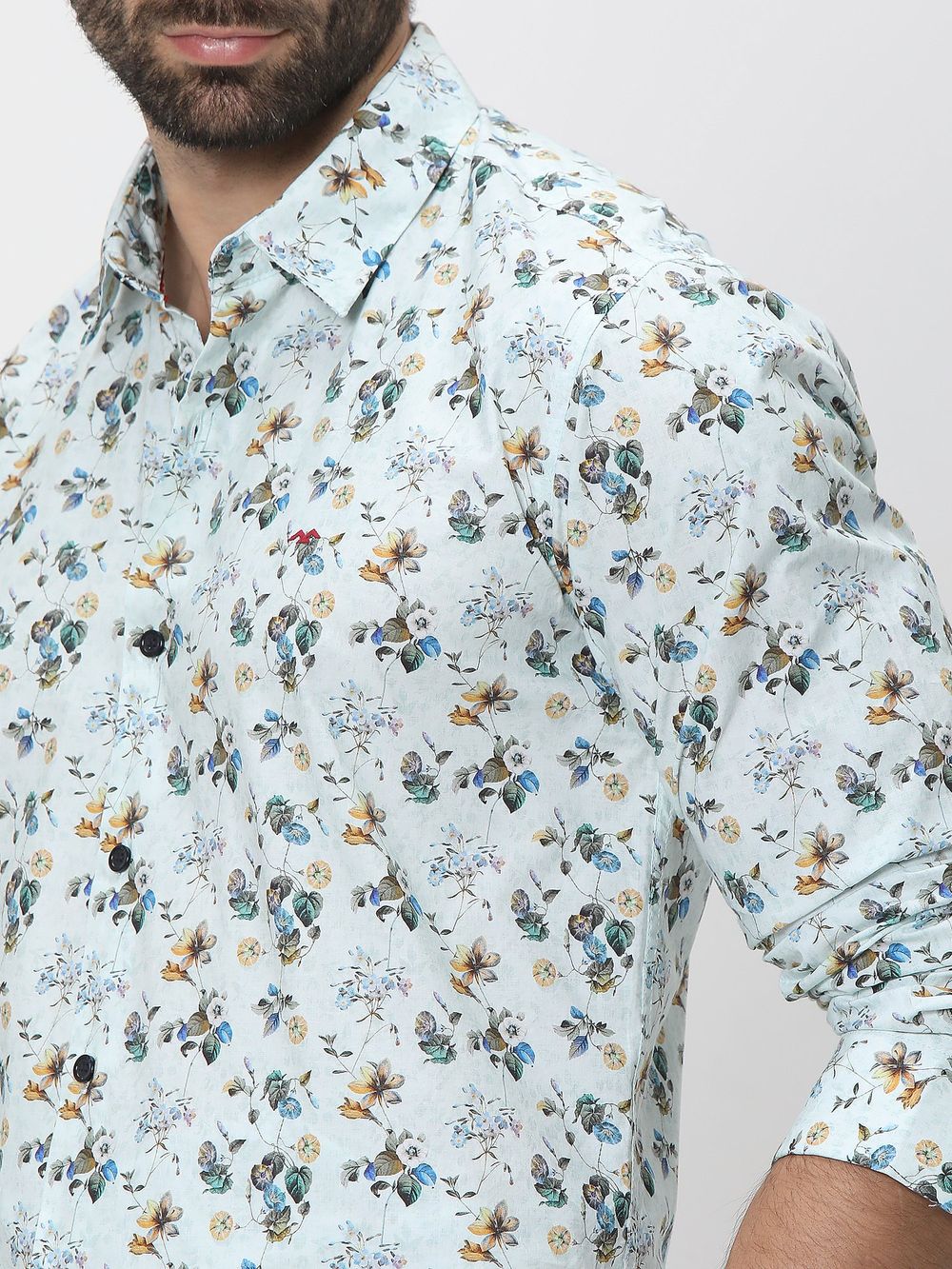 Light Green & Multi Digital Print Shirt