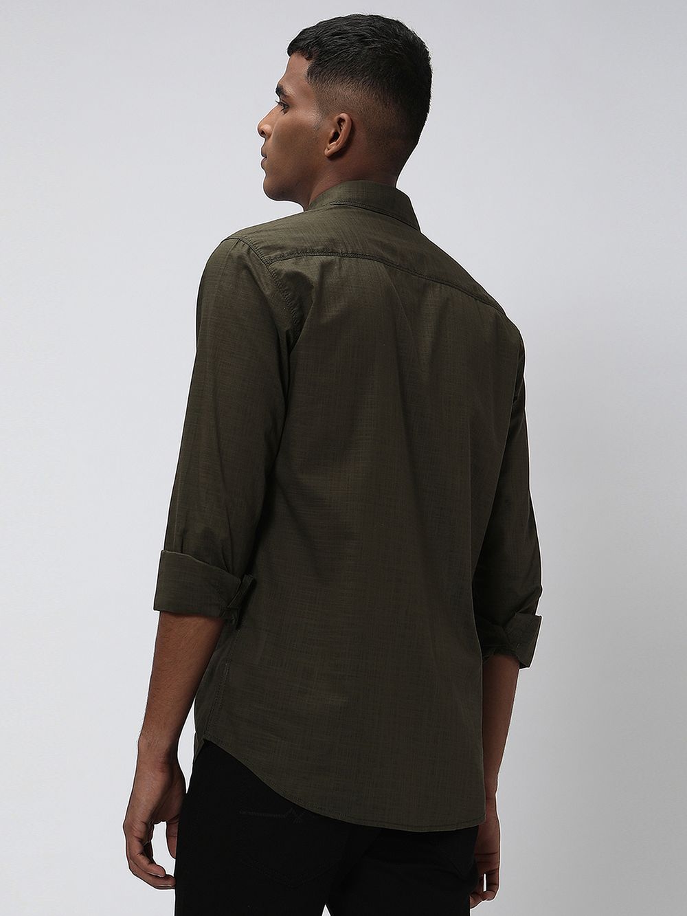 Olive Slim Fit Casual Shirt