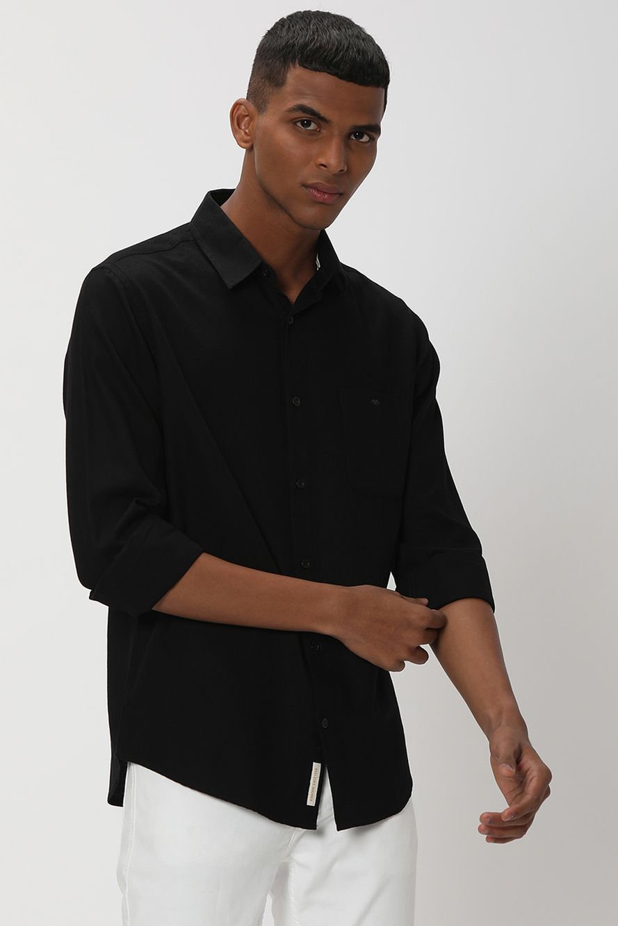 Black & Plain Dobby Shirt