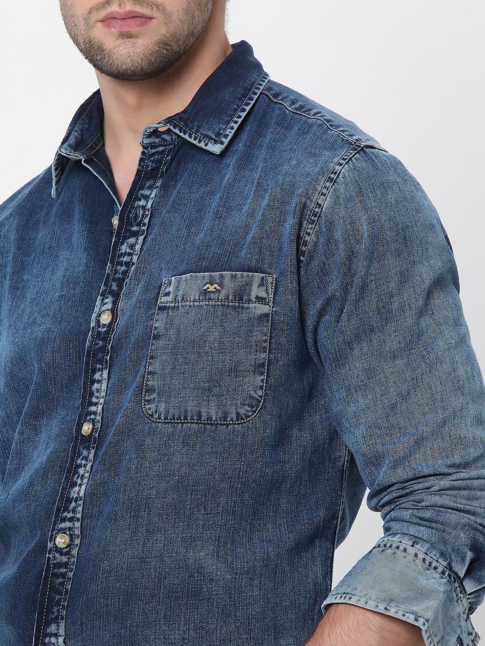 Indigo Blue Denim Plain Shirt