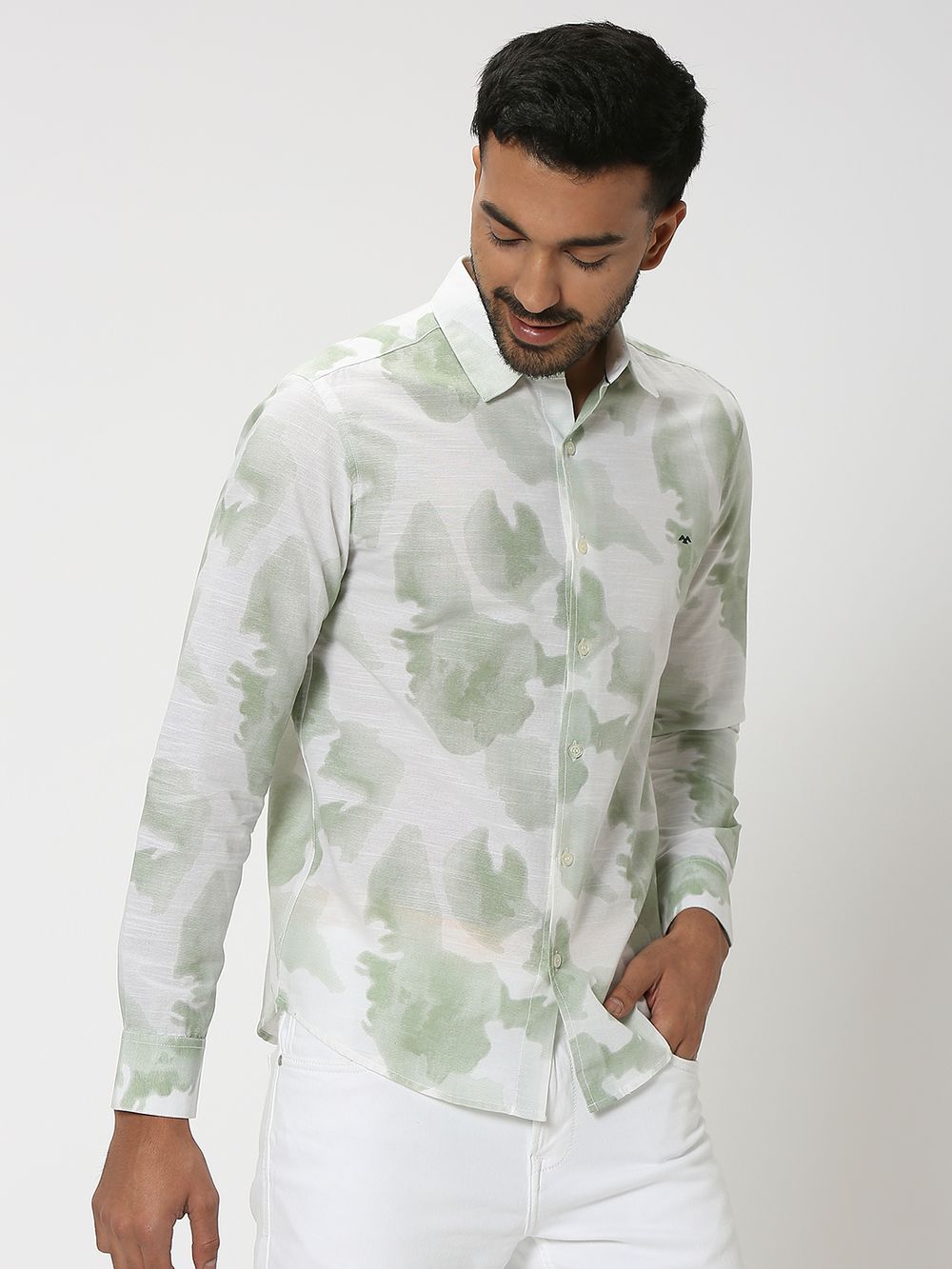 Light Green Tonal Print Shirt