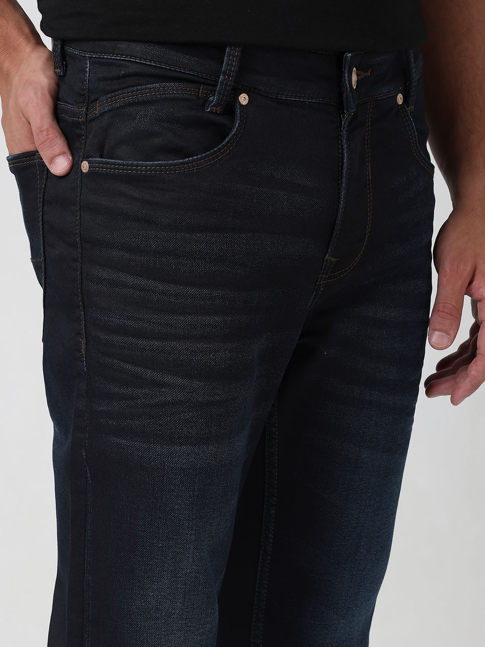 Blue Black Skinny Fit Denim Deluxe Stretch Jeans