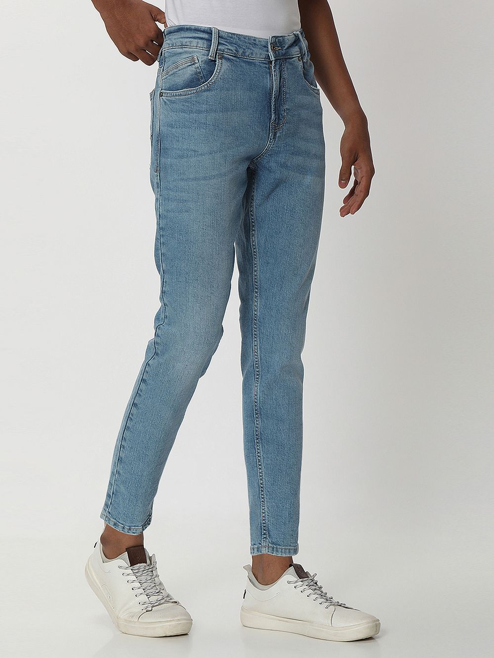 Light Blue Ankle Length Originals Stretch Jeans