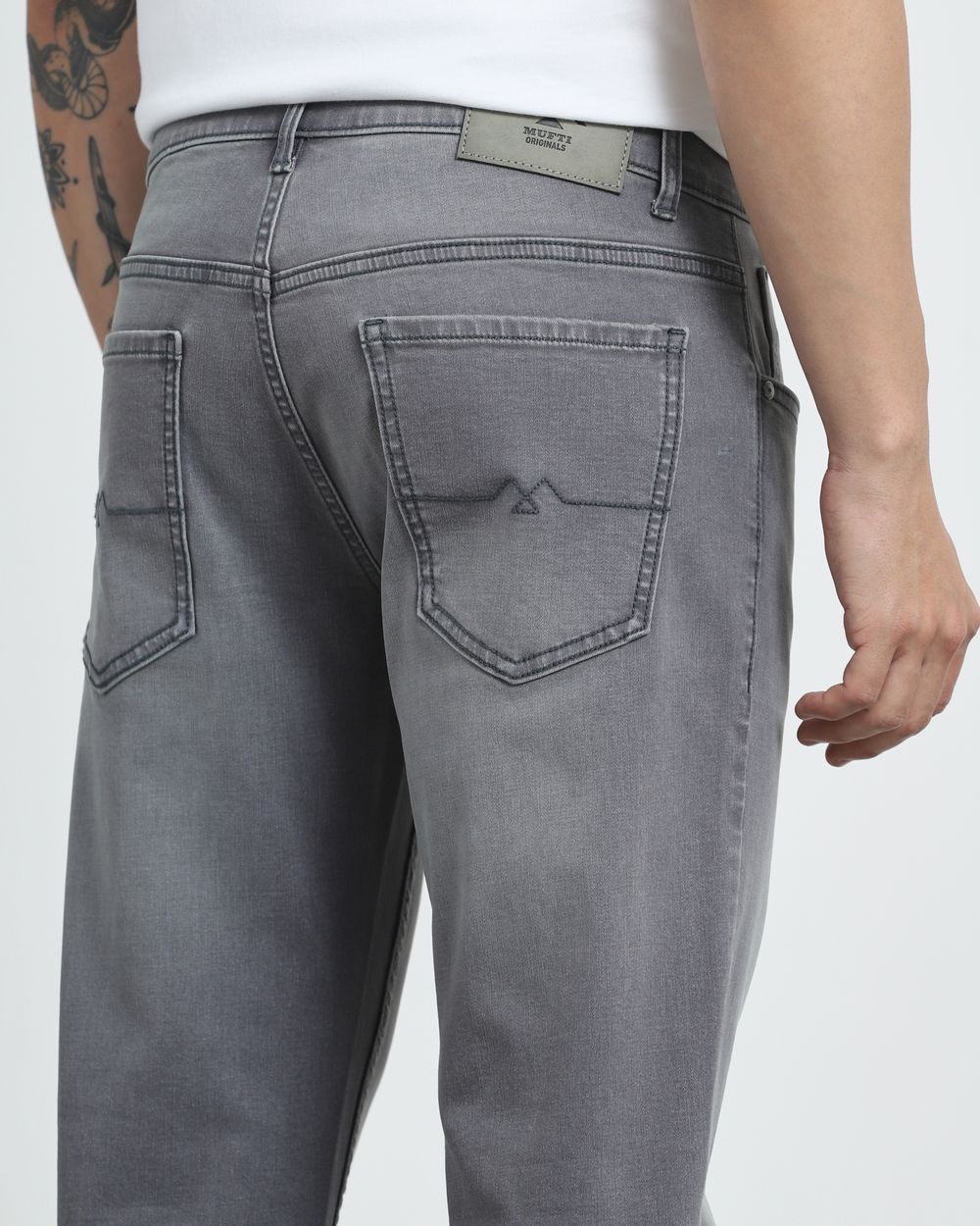 Grey Straight Fit Jeans