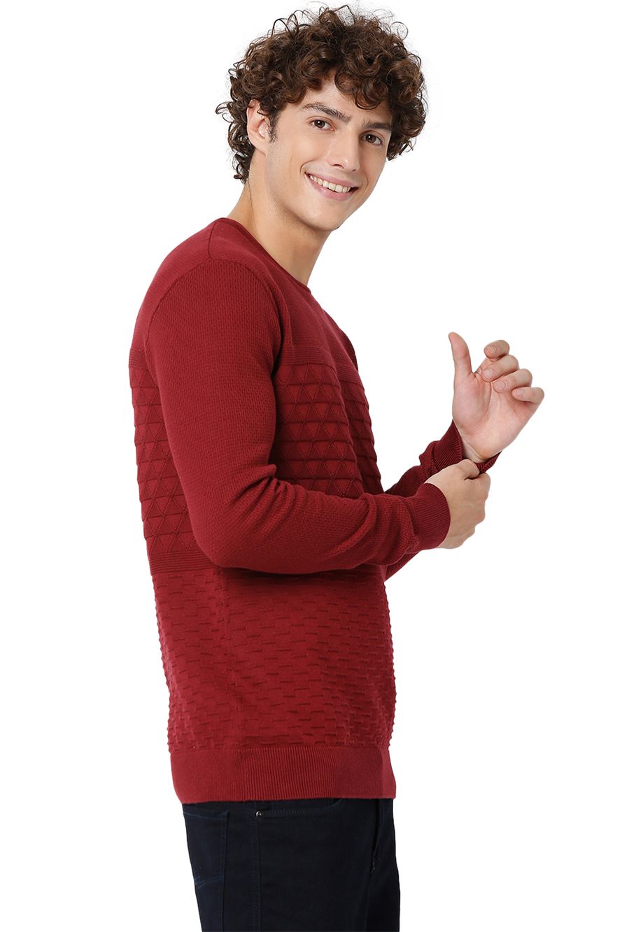 Jacquard Knit Cotton Sweater