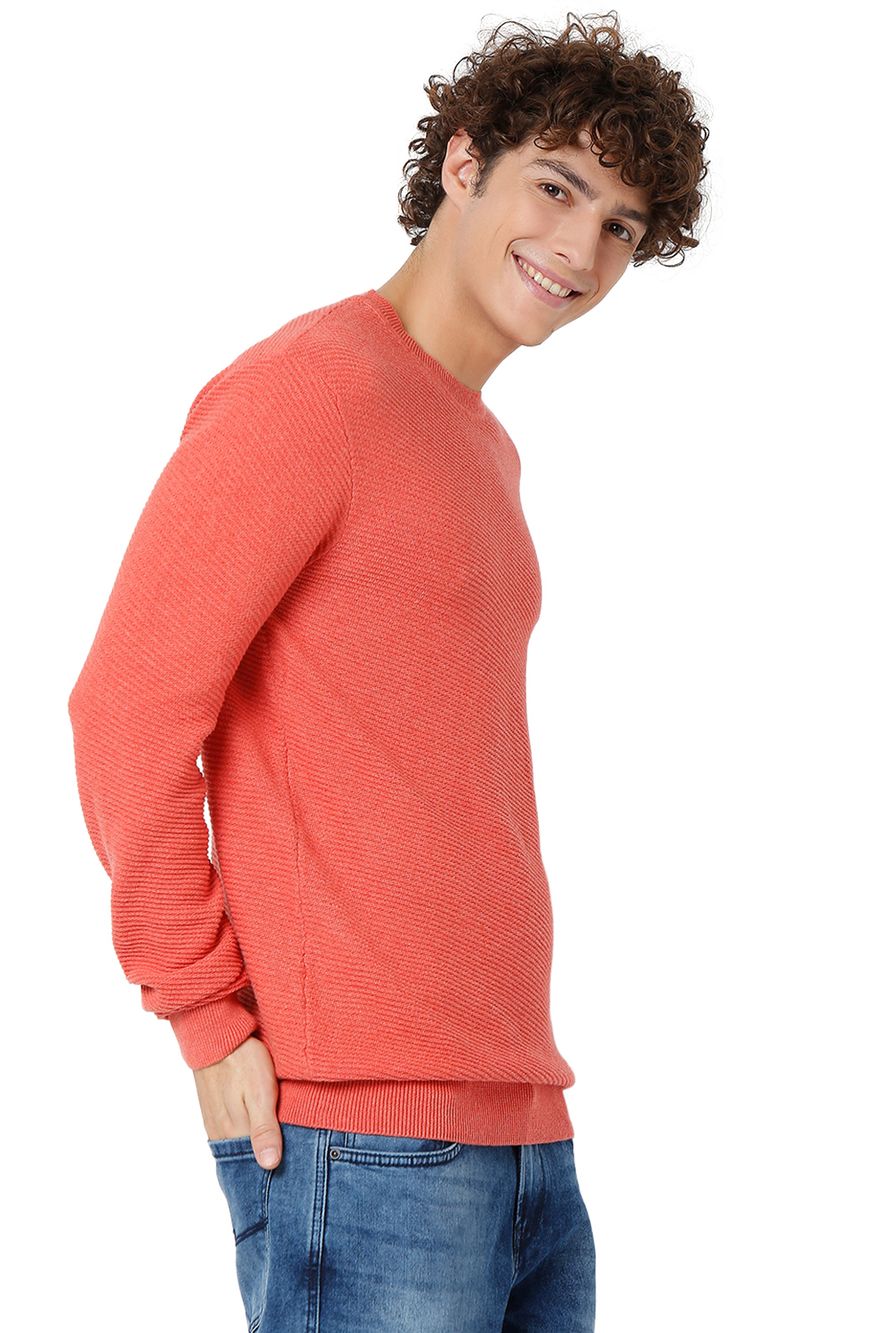 Textured Stripe Cotton Sweater