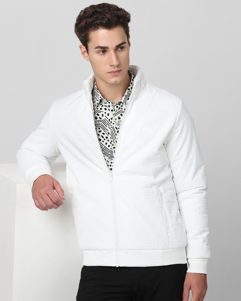 White slim fit jacket hot sale