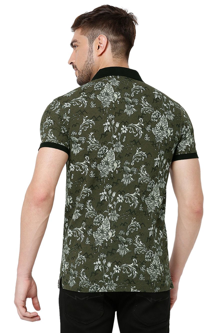Olive Printed Polo