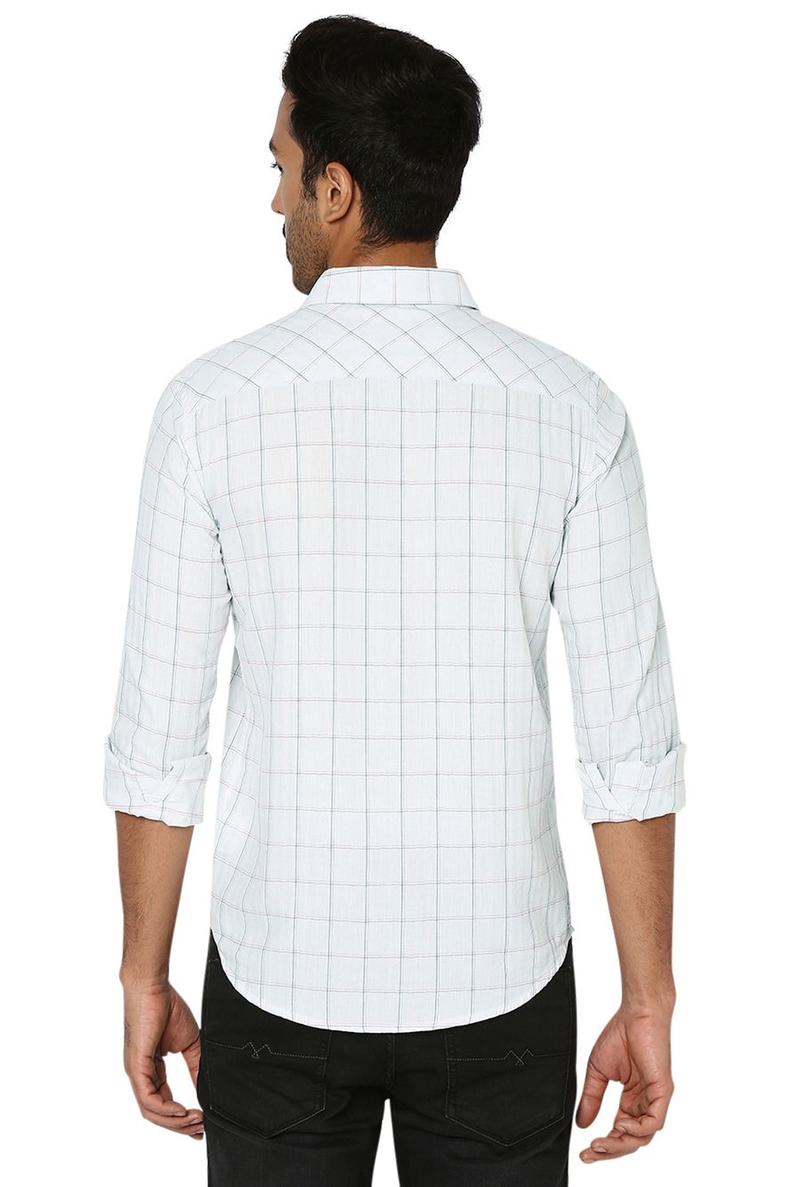White & Red Grid Check Shirt