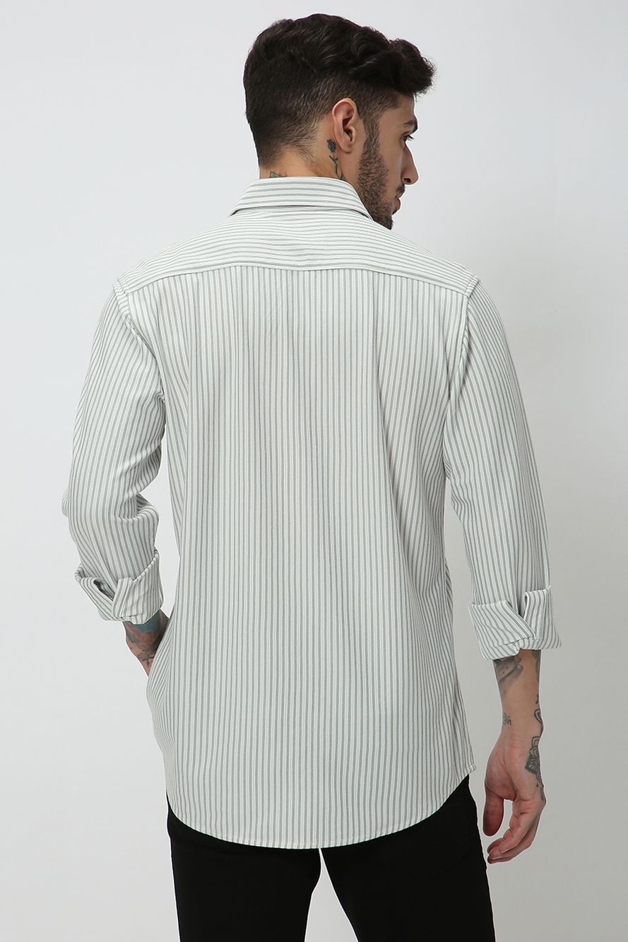 Off White & Black Pin Stripe Shirt