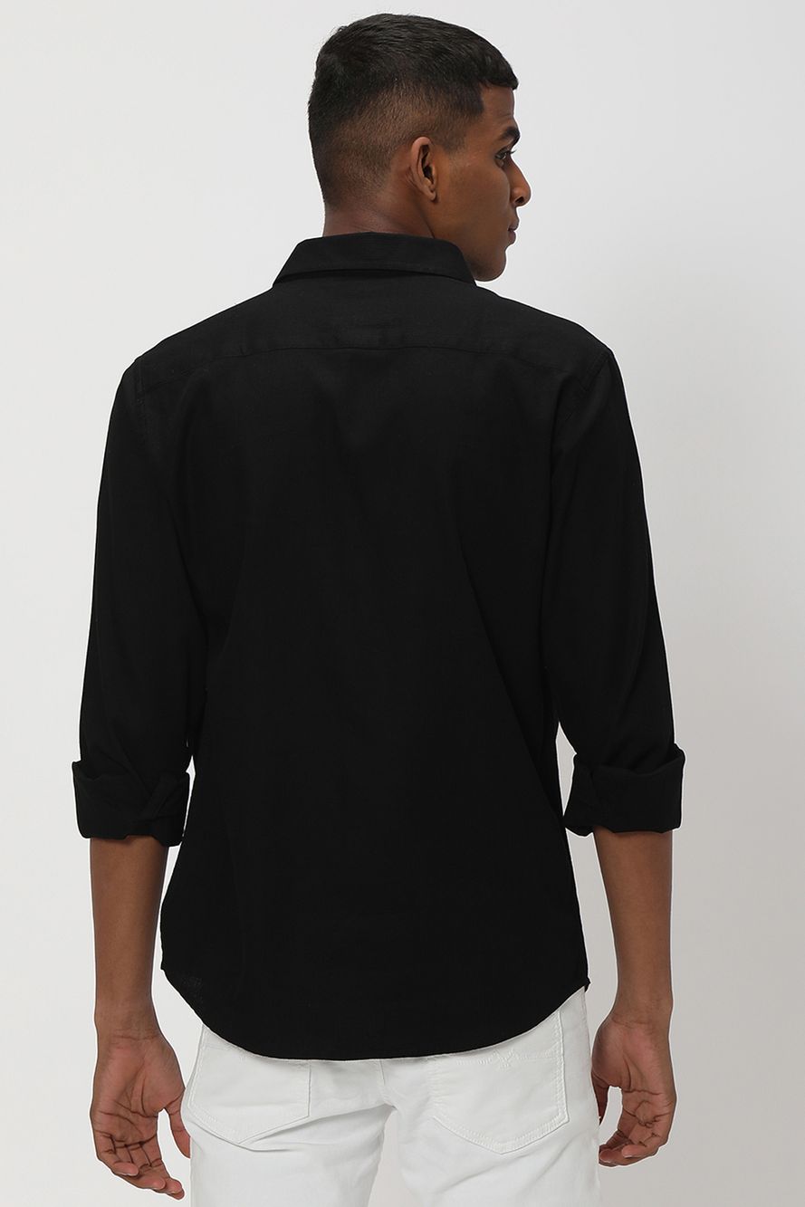 Black & Plain Dobby Shirt