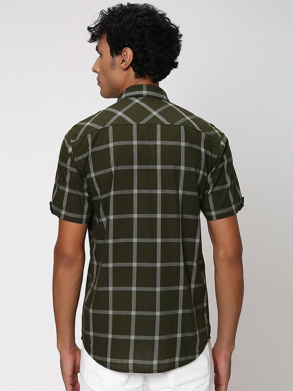 Olive Square Check Shirt 