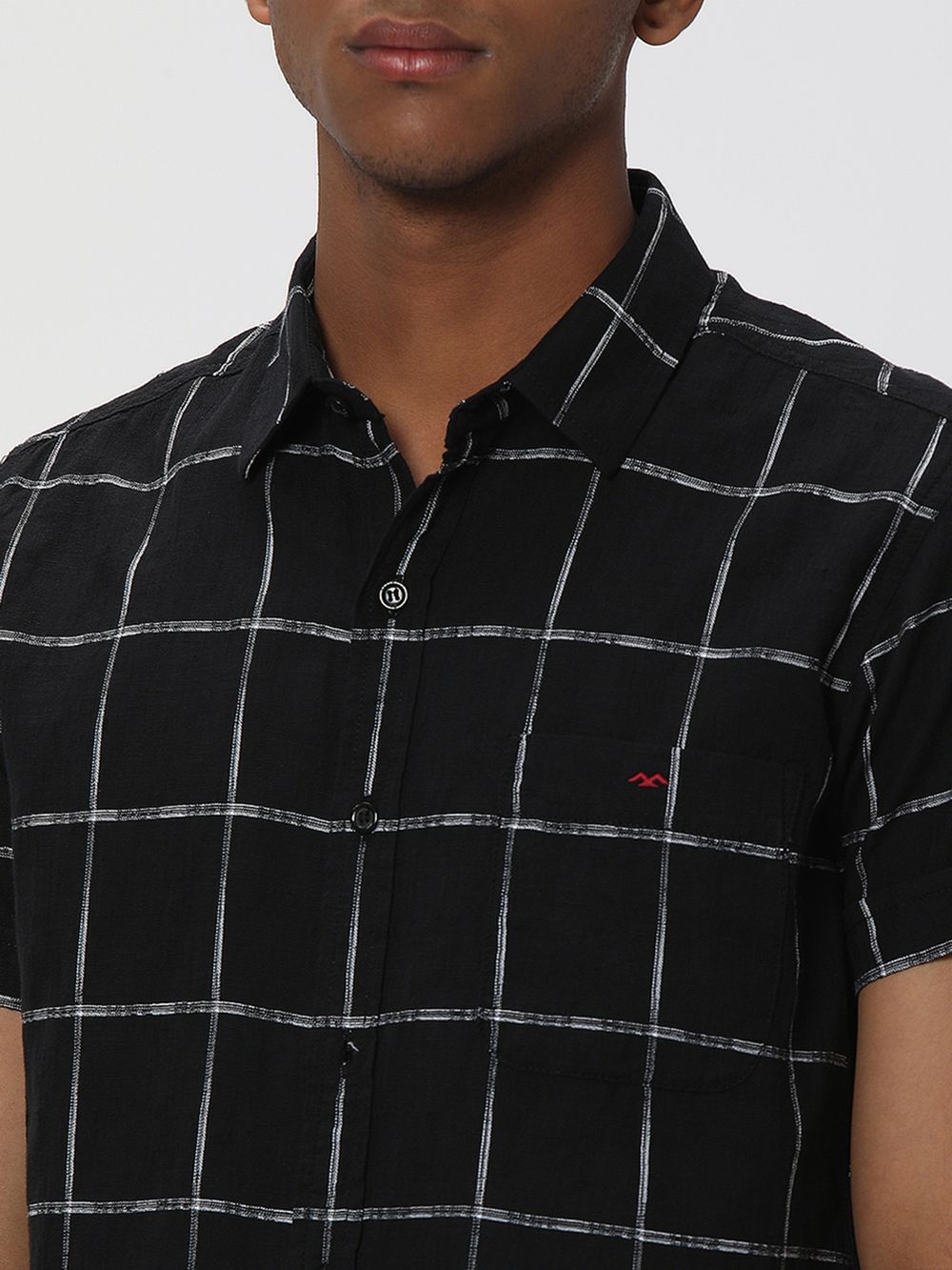 Black & White Windowpane Check Shirt