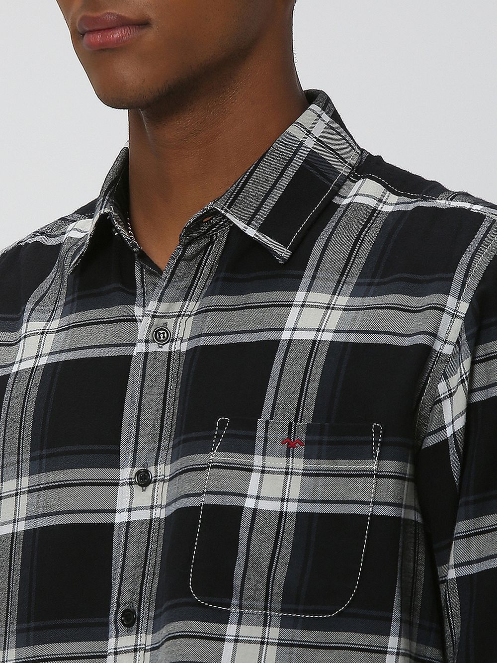 Black & White Large Check Shirt