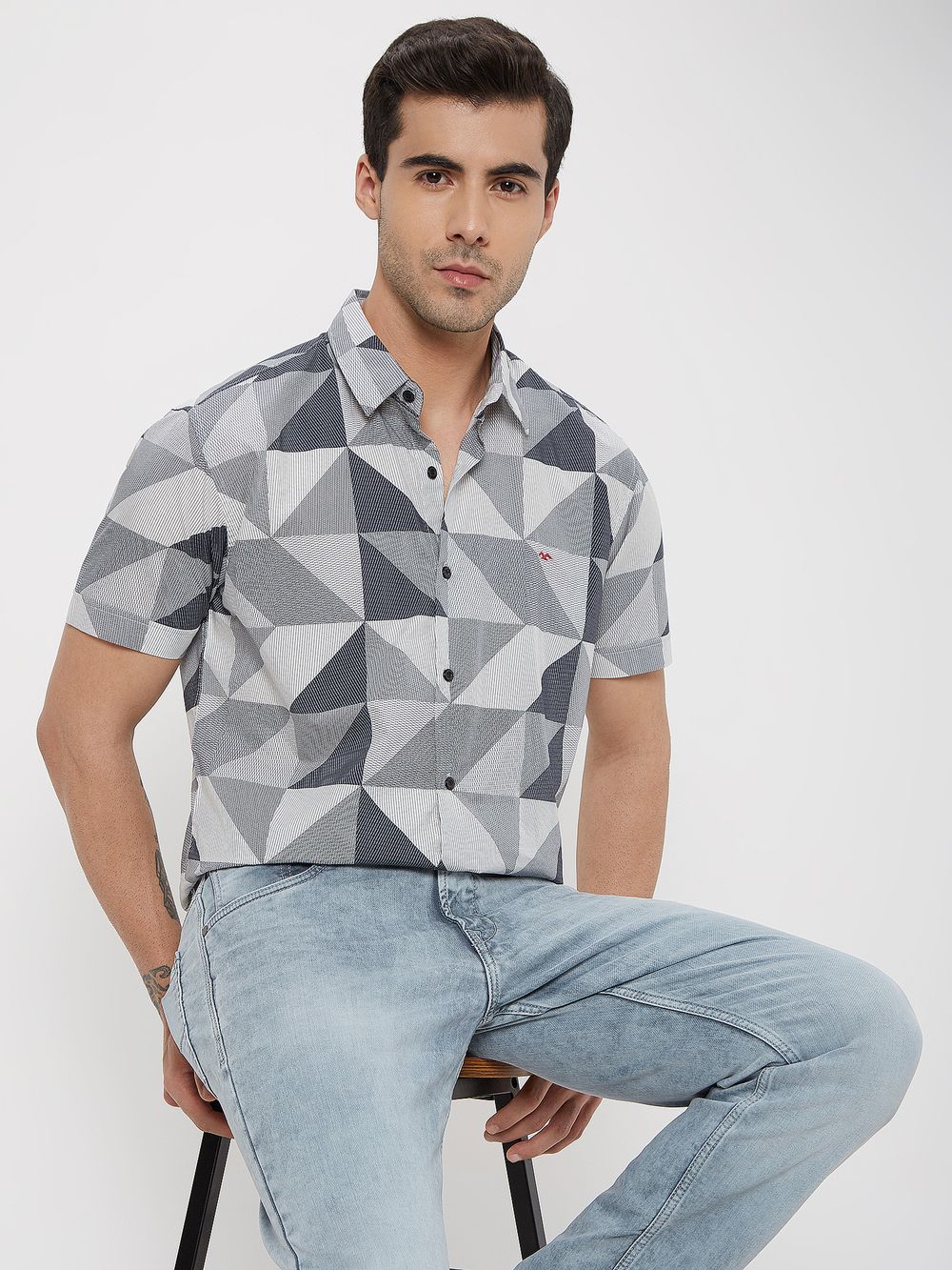 Grey Digital Print Shirt