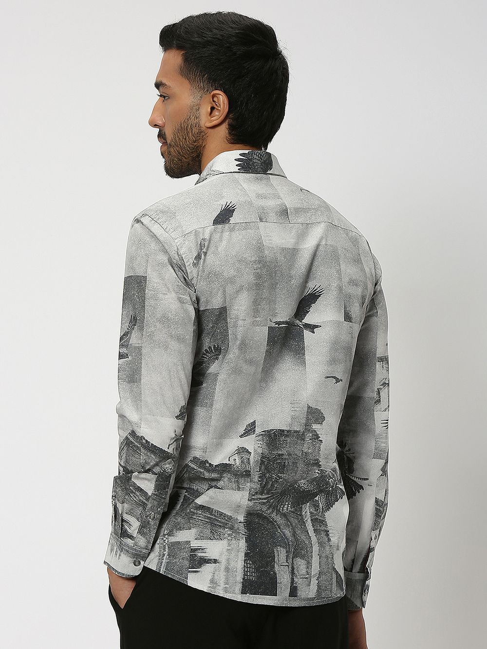 Grey Digital Print Shirt