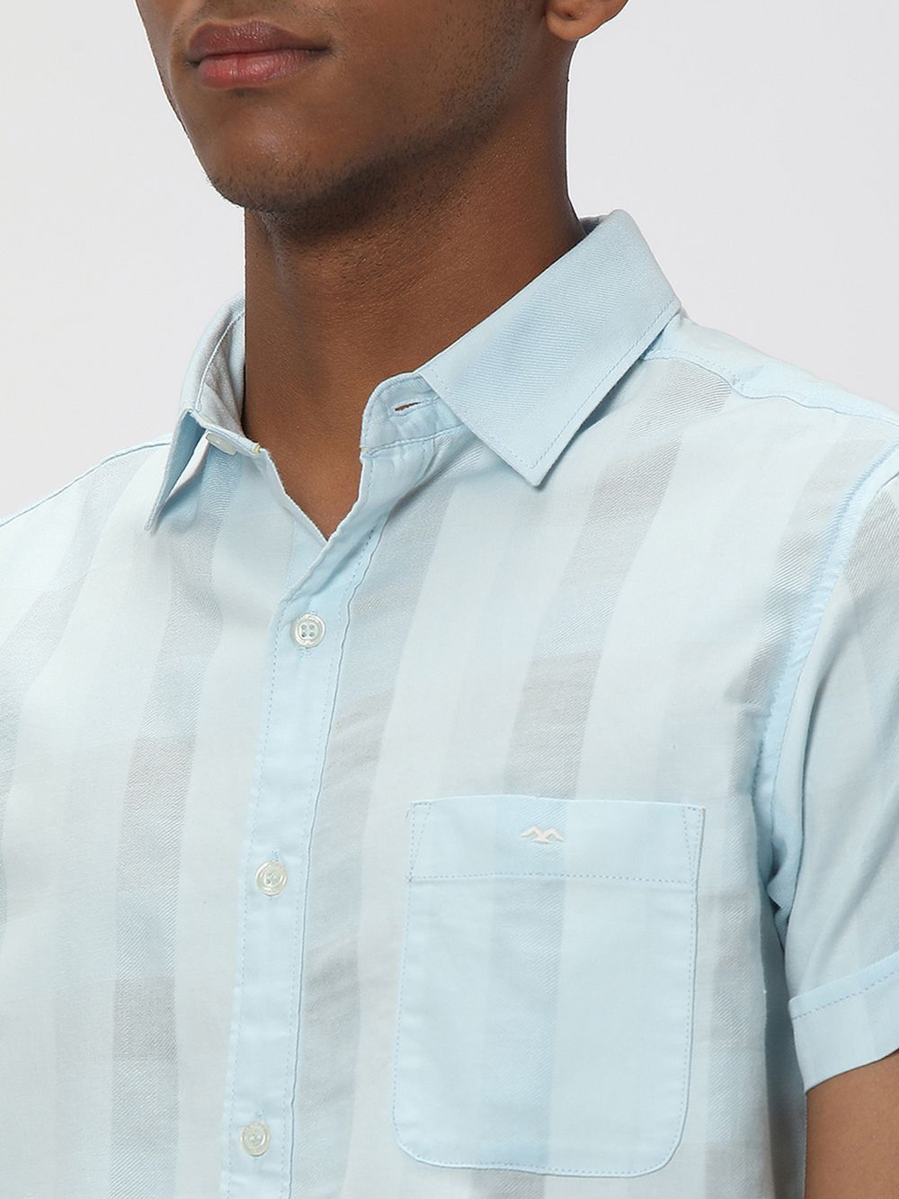 Light Blue Textured Dobby Shirt