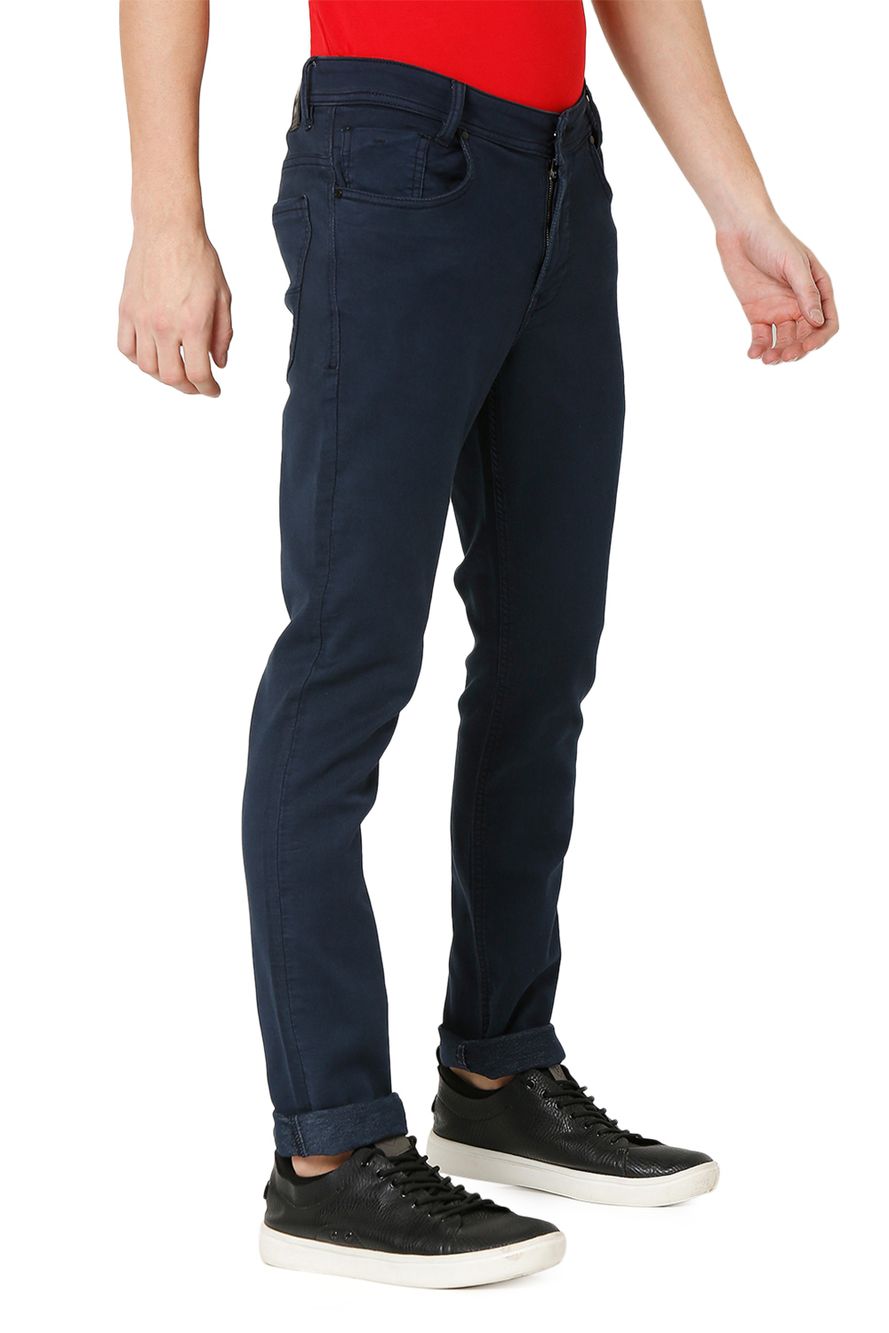 Navy Skinny Fit Knitted Stretch Jeans