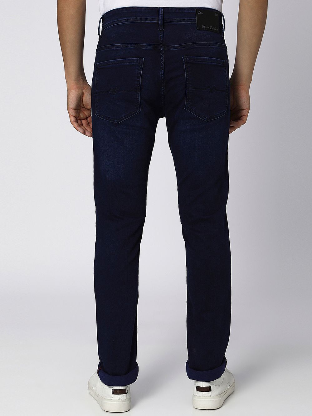 Dark Indigo Blue Narrow Fit Denim Deluxe Stretch Jeans