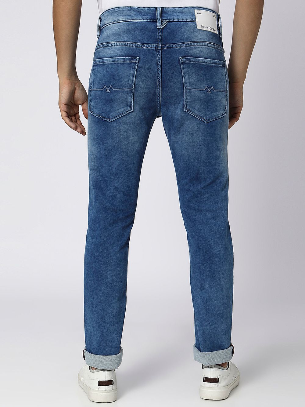 Mid Blue Narrow Fit Denim Deluxe Stretch Jeans