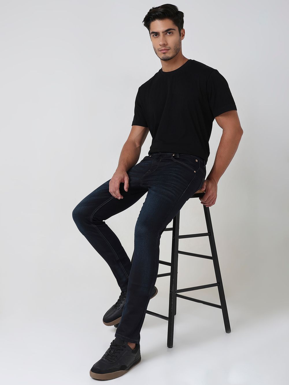 Blue Black Skinny Fit Denim Deluxe Stretch Jeans