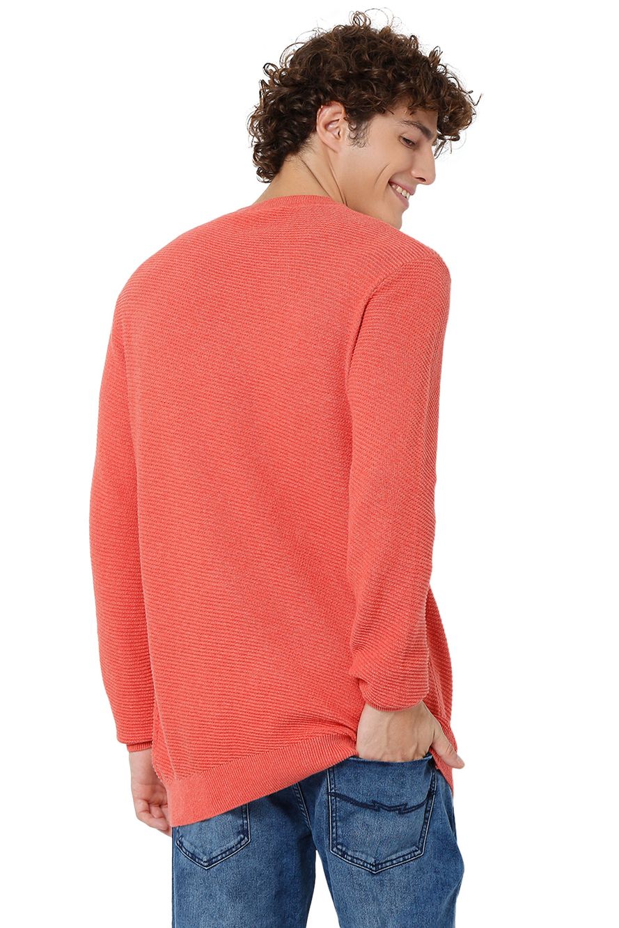 Textured Stripe Cotton Sweater