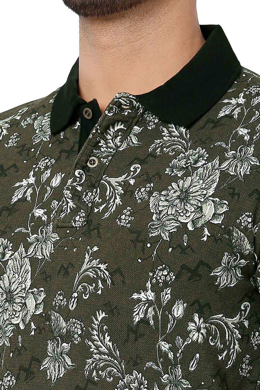 Olive Printed Polo