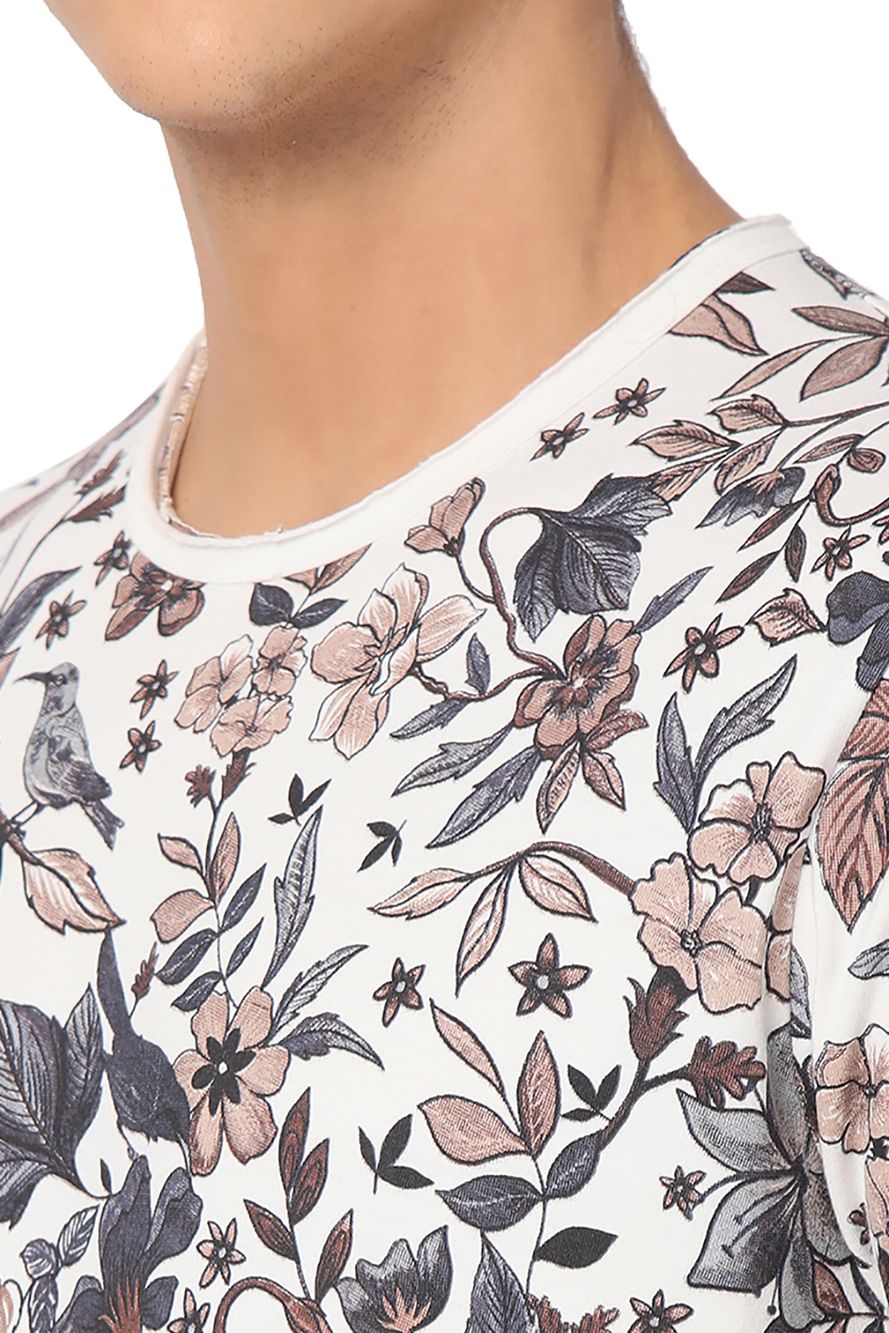 Off White Floral Graphic Tee
