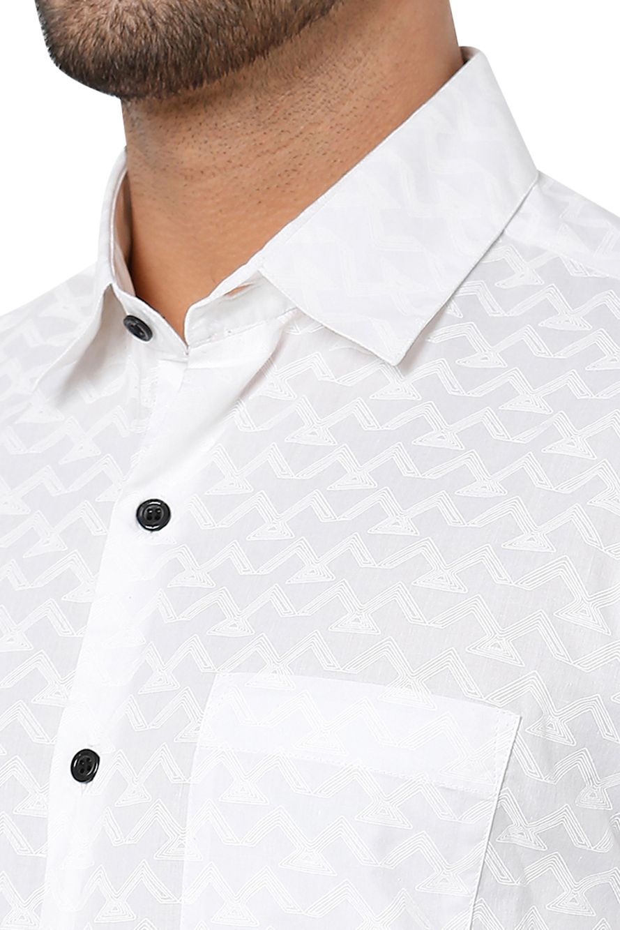 White Slim Fit Casual Shirt