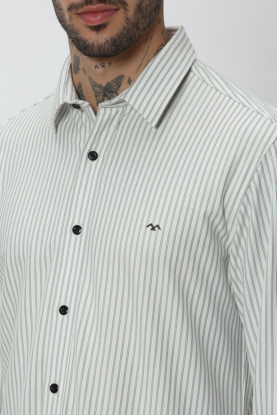 Off White & Black Pin Stripe Shirt