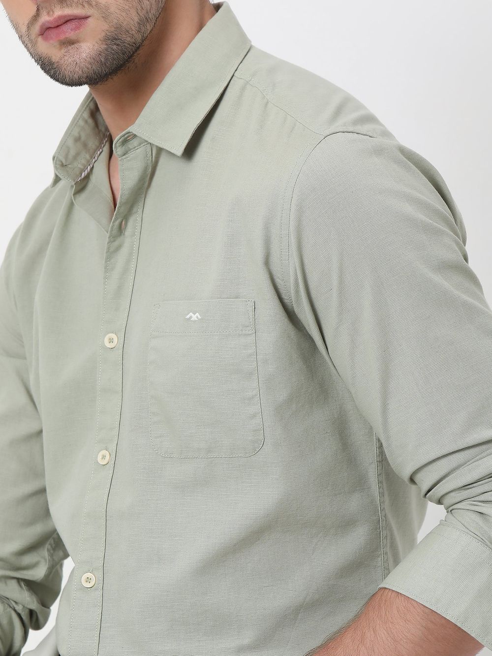 Light Olive Slim Fit Casual Shirt