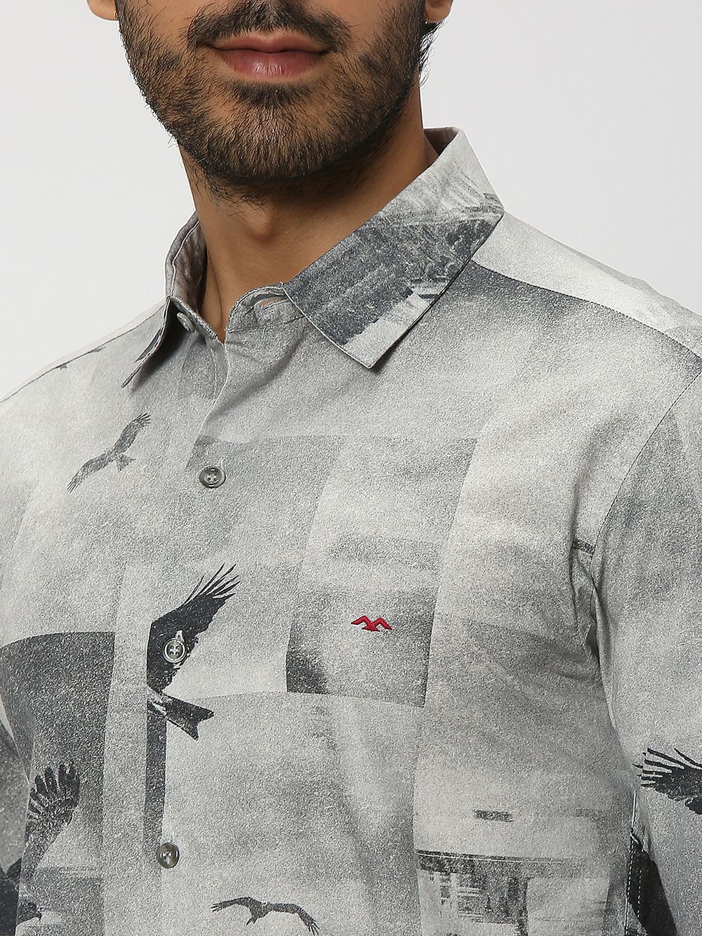 Grey Digital Print Shirt