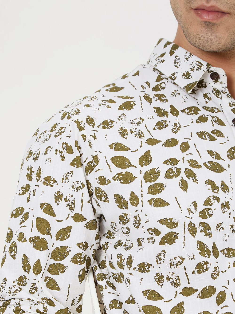 Olive Leaf Print Shirt