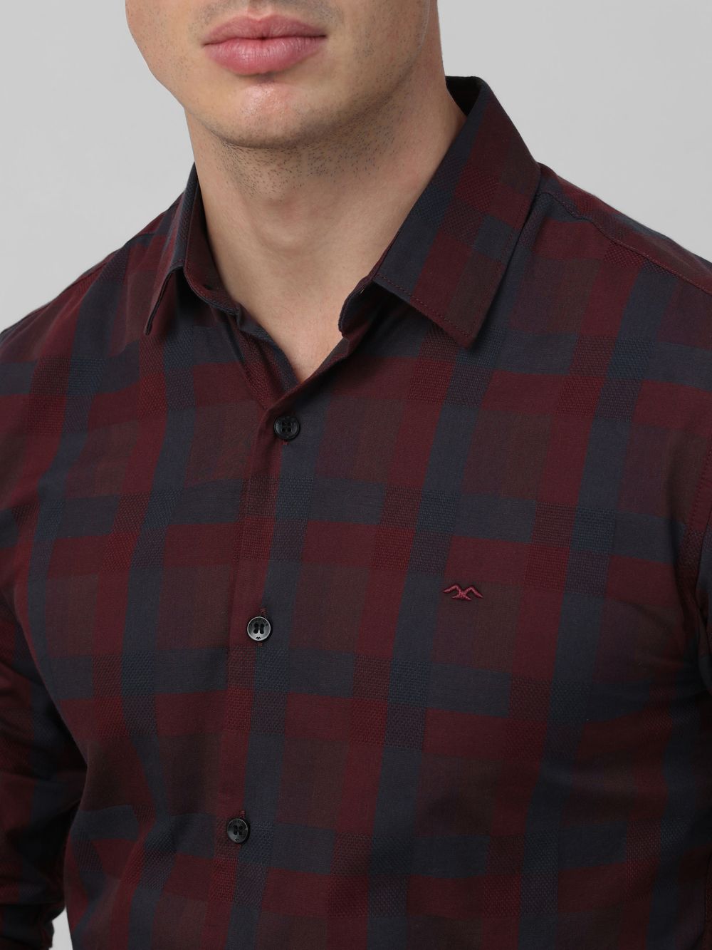 【MODERNIF】Stew check shirt Modem Grey Check Shirt