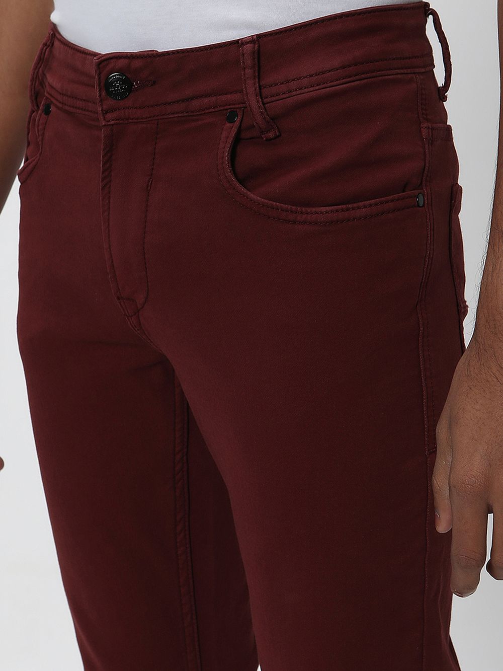 Maroon Super Slim Fit Superstretch Coloured Jeans