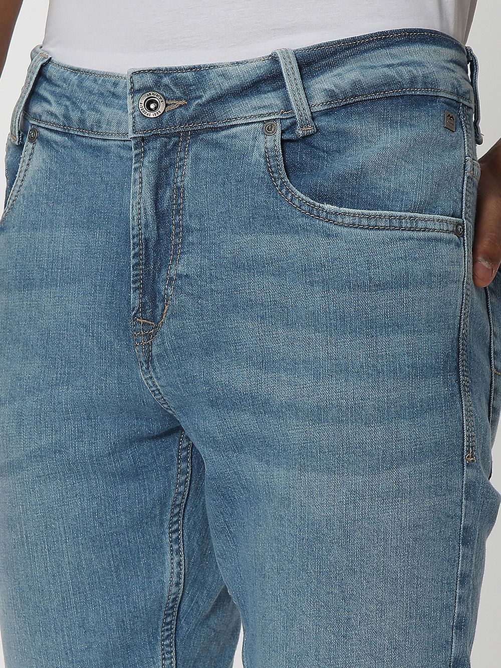 Light Blue Ankle Length Originals Stretch Jeans